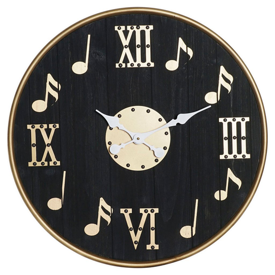 Väggklocka DKD Home Decor Musik Järn Trä MDF