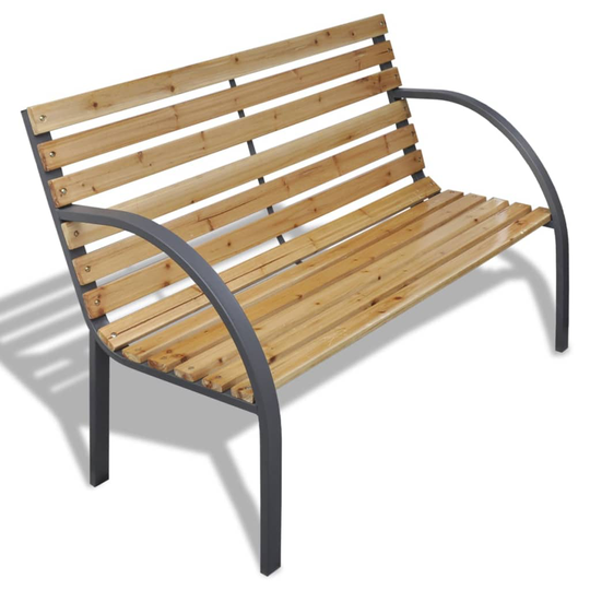 vidaXL Trädgårdsbänk 120 cm trä och järn