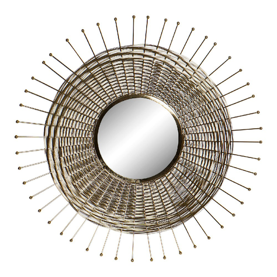 Väggspegel DKD Home Decor Järn Trä MDF