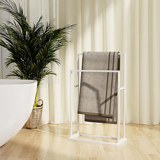 vidaXL Fristående handdukshängare vit 48x24x78,5 cm järn