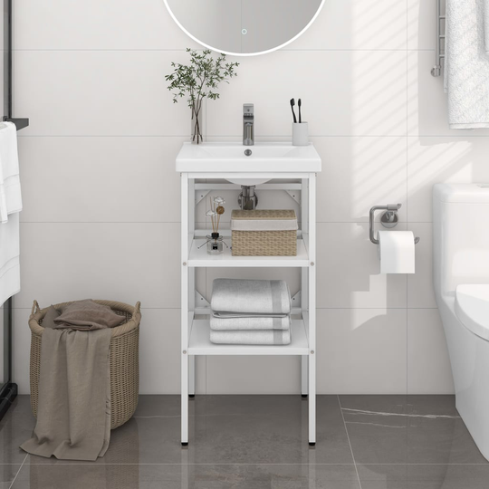 Ram för tvättställ vit 40x38x83 cm järn