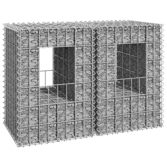 Gabionkorgar 2 st stolpformade 40x40x60 cm järn