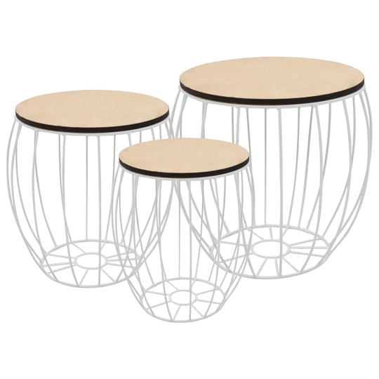 Soffbord 3 st poppelplywood järn