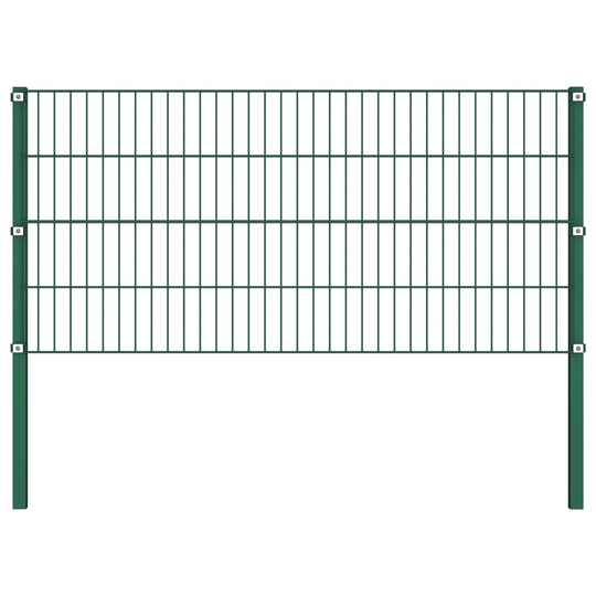 Stängselpanel med stolpar järn 1,7x0,8 m grön