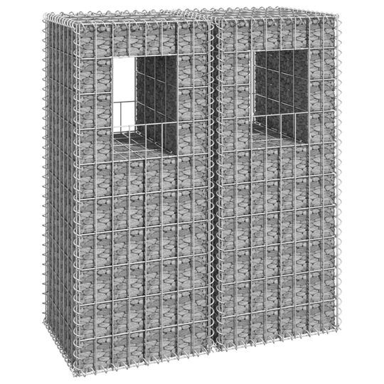 vidaXL Gabionkorgar 2 st stolpformade 40x40x100 cm järn
