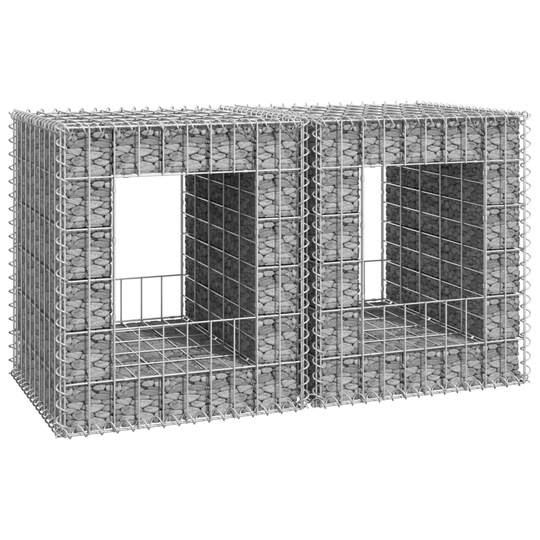 Gabionkorgar 2 st stolpformade 50x50x60 cm järn