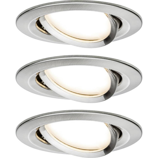Paulmann 92959 PAULMANN LED-inbyggnadsbelysning Set 3 st LED 18 W Järn (borstad)