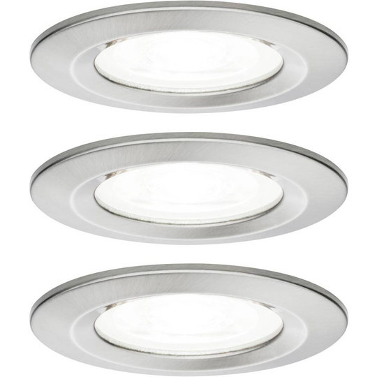 Paulmann 92983 PAULMANN LED-inbyggnadsbelysning Set 3 st LED GU10 19.8 W Järn (borstad)
