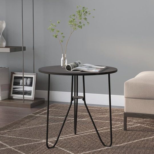 vidaXL Tebord svart 48 cm MDF och järn