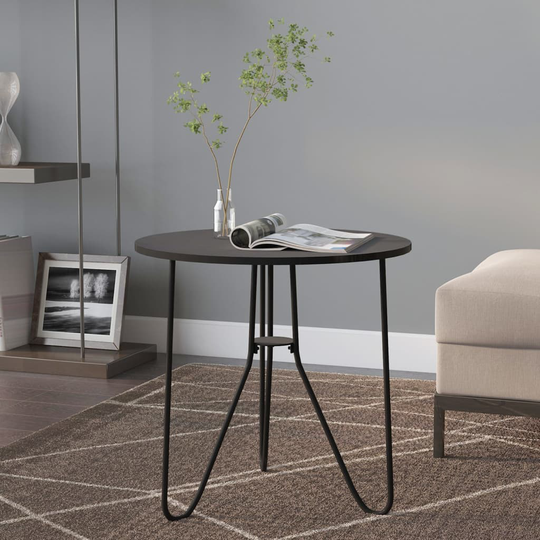 Tebord svart 48 cm MDF och järn