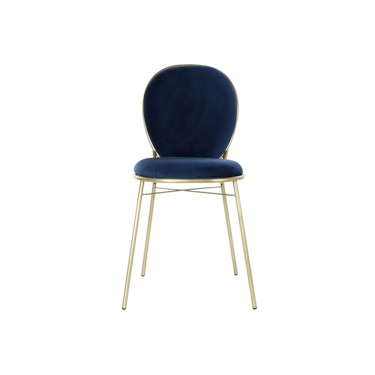 Stol DKD Home Decor Järn Gyllene Marinblå